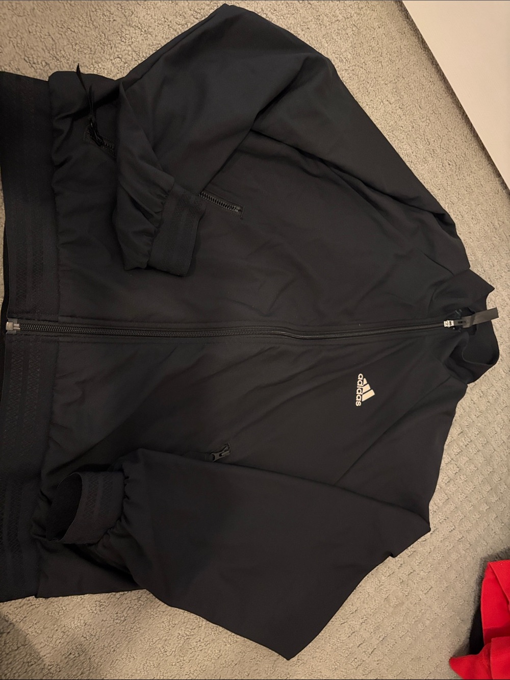 adidas Black Full-Zip Windbreaker Jacket